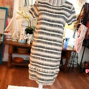Zara basics collections crocheted fringe dress